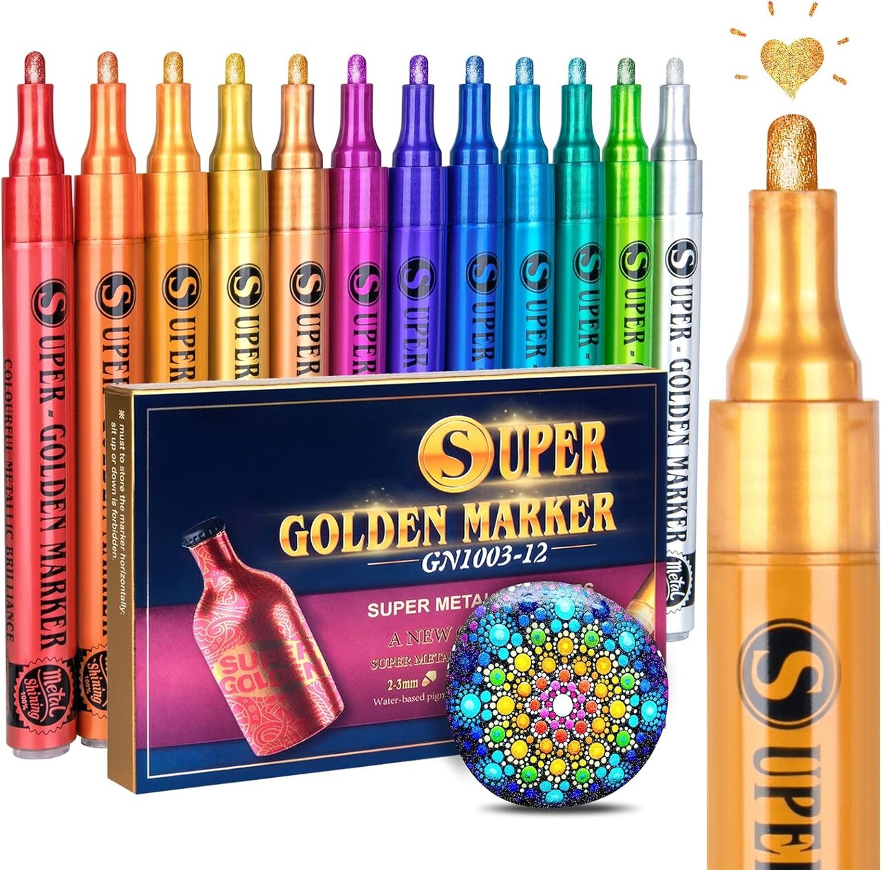 Sparkle Metallic Art Glitter Pens for Scrapbook Supplies 12 Pieces